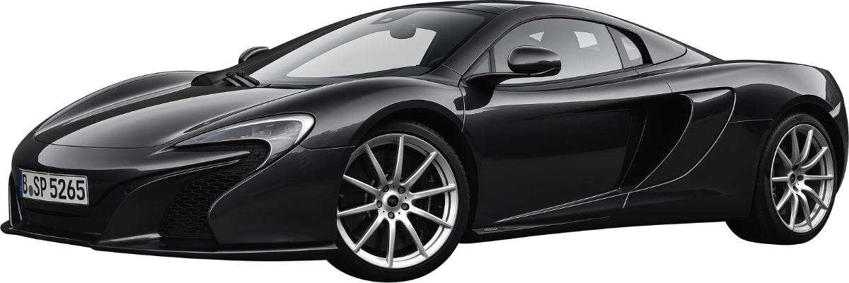 Black supercar finished with the Diamond Package