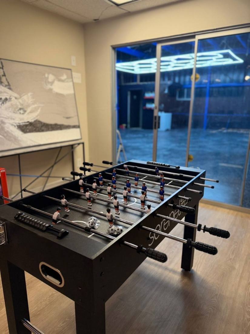 Customer lounge with the foosball table